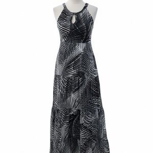 Calvin Klein Black and White Patterned Maxi Dress